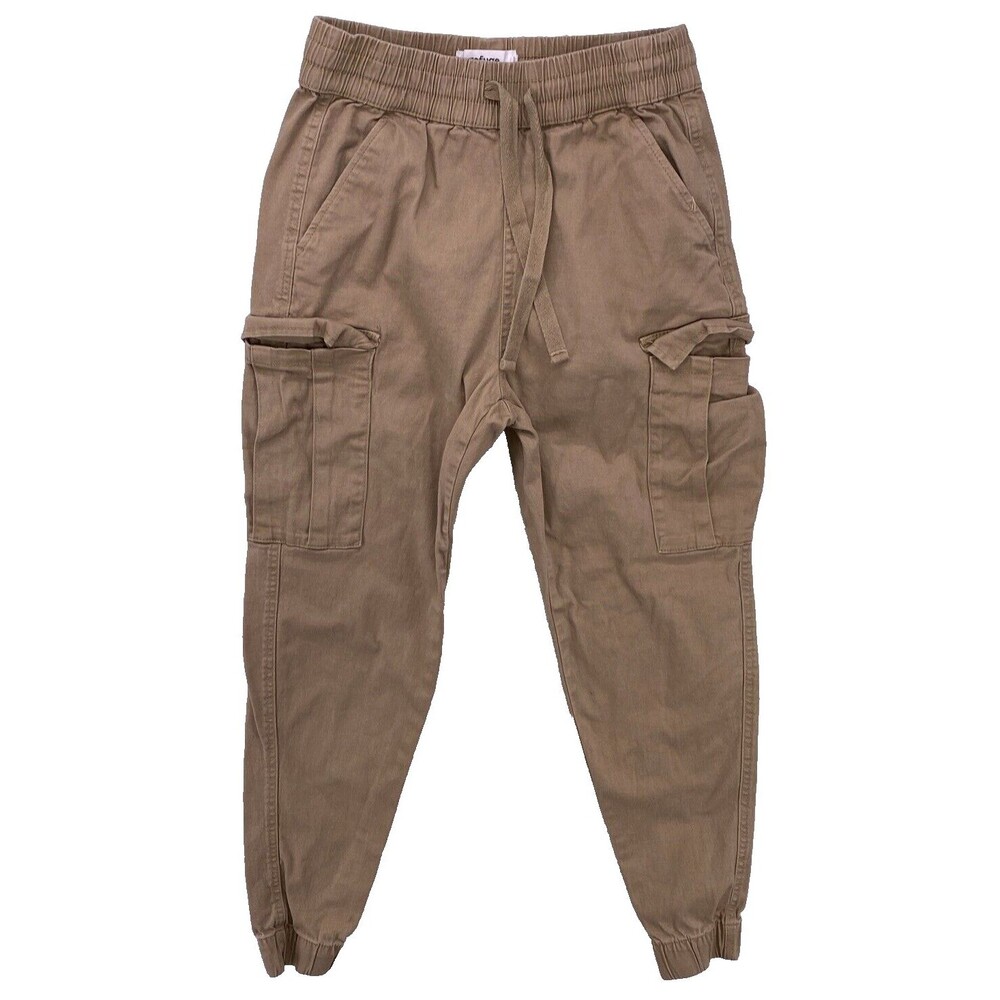 Refuge Jogger Women Size Small Relaxed  Beige Pants Drawstring Cargo Pocket